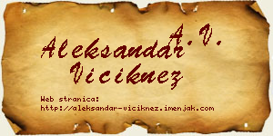 Aleksandar Viciknez vizit kartica